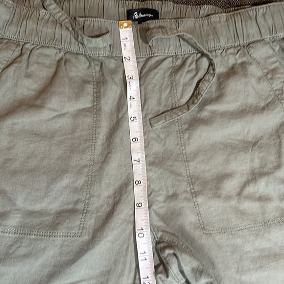 Linen blend Stretch Casual Pants in Olive Army Green sz 6 - Picture 5 of 10